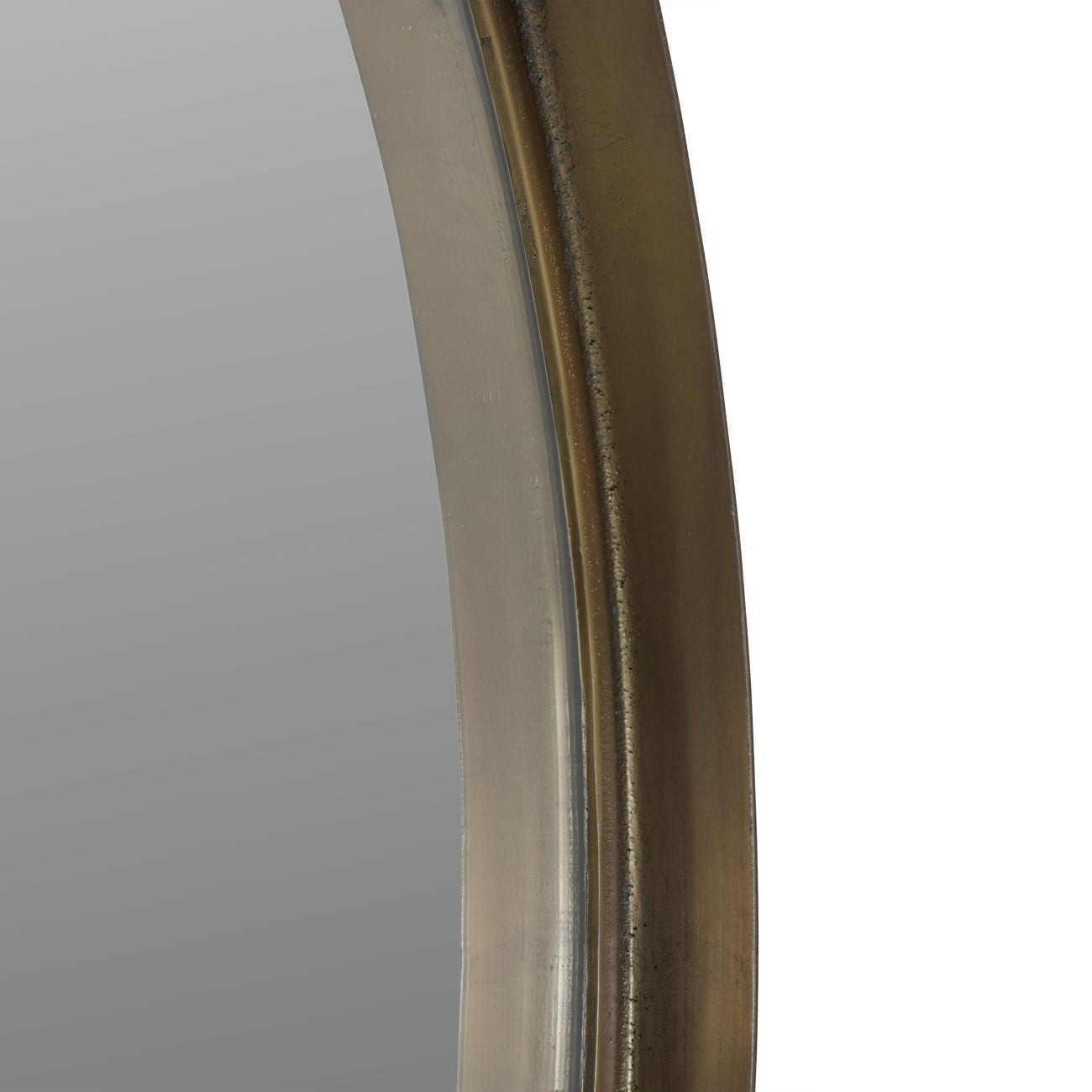 Oslo Textured Brass Round Mirror 80cm